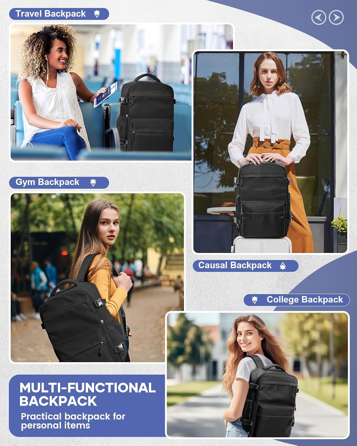 Large Vacuum Travel Backpack with Pump for Women,Airback Personal Item Carry On