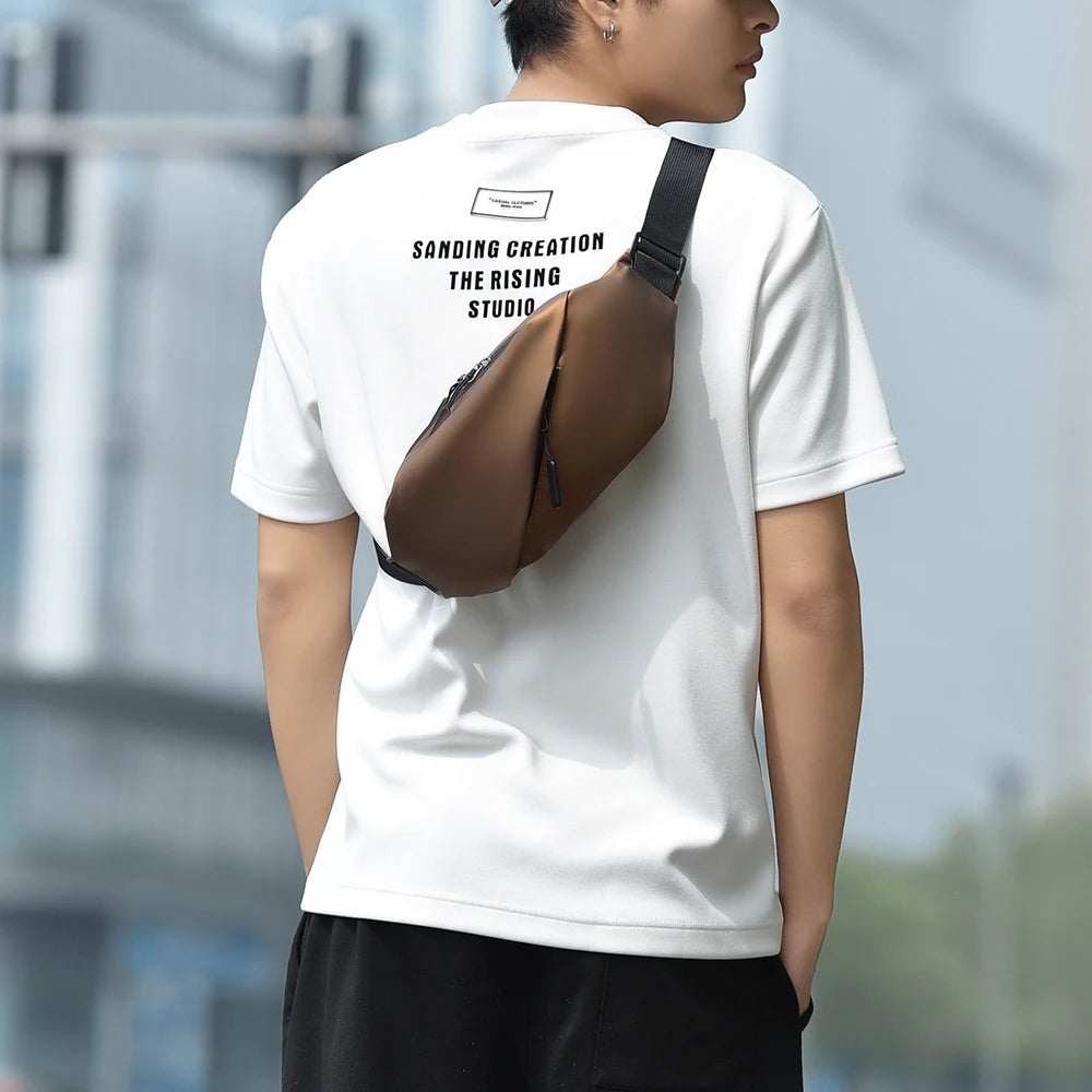 New Men'S Shoulder Bag Fashion Simple Large Capacity Multi-Function Men'S Chest Bag Designer Models Men'S Crossbody Bag