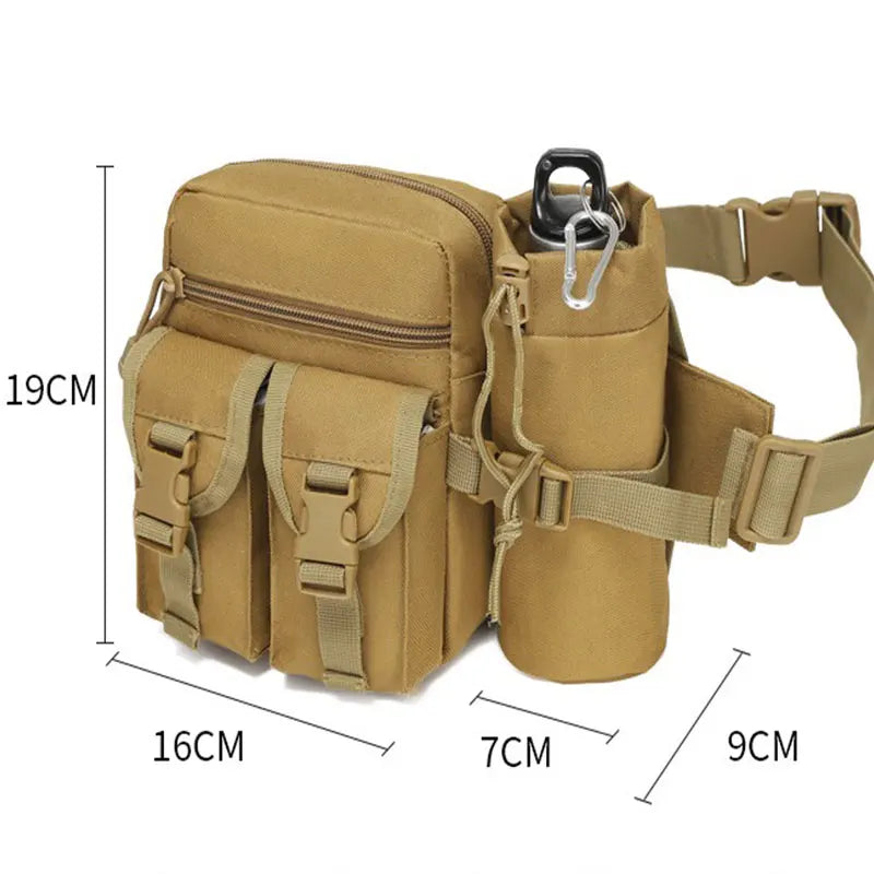 Outdoor Tactical Waist Pack Nylon Hiking Phone Water Bottle Pouch Sport Tool Equipment Package Hunting Climbing Camping Belt Bag