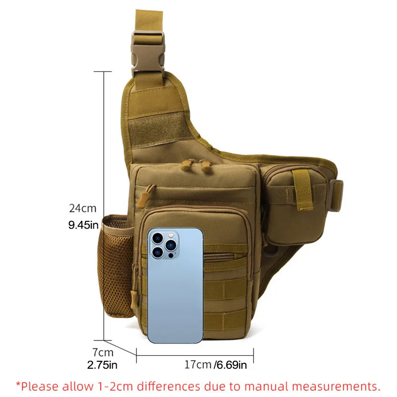 Camping Climbing Bag Chest Pouch for Men Cycling Hiking Travel Outdoor Sport Tactical Crossbody Molle Fishing Waist Fanny Pack