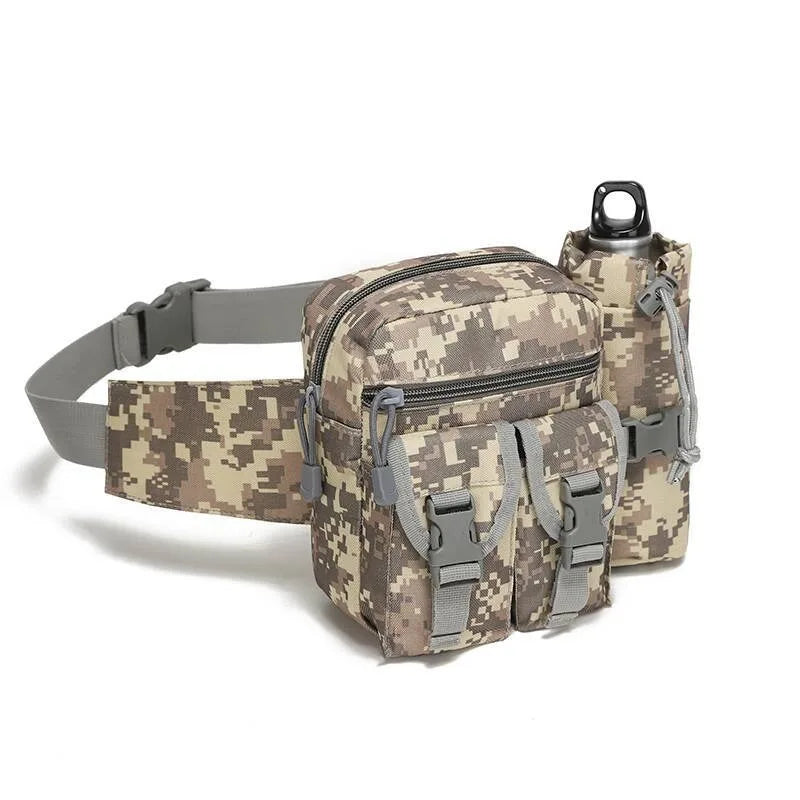 Outdoor Tactical Waist Pack Nylon Hiking Phone Water Bottle Pouch Sport Tool Equipment Package Hunting Climbing Camping Belt Bag